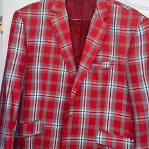 Angelino Plaid Blazer Size 46
